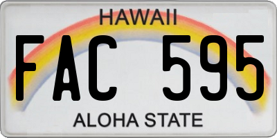 HI license plate FAC595