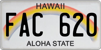 HI license plate FAC620