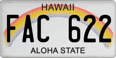 HI license plate FAC622