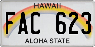 HI license plate FAC623