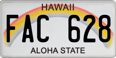HI license plate FAC628