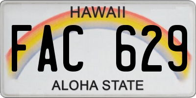 HI license plate FAC629