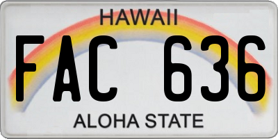 HI license plate FAC636