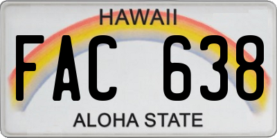 HI license plate FAC638