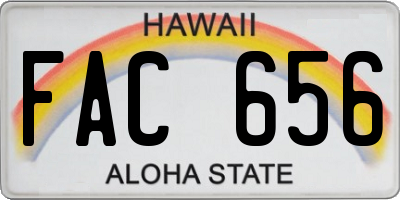 HI license plate FAC656