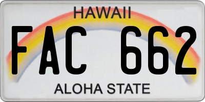 HI license plate FAC662