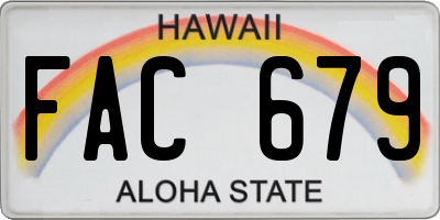 HI license plate FAC679