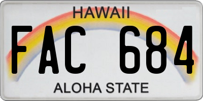 HI license plate FAC684