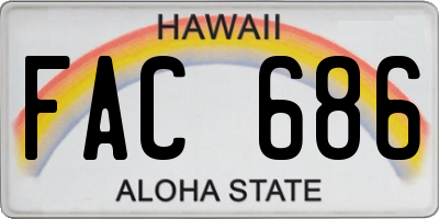 HI license plate FAC686