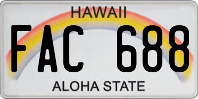 HI license plate FAC688
