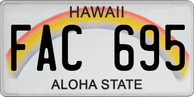 HI license plate FAC695