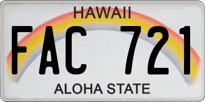 HI license plate FAC721