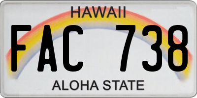 HI license plate FAC738