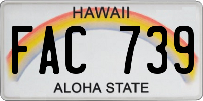 HI license plate FAC739