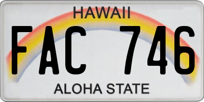 HI license plate FAC746