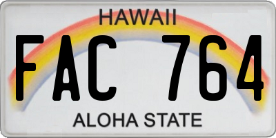 HI license plate FAC764
