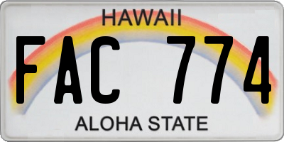 HI license plate FAC774
