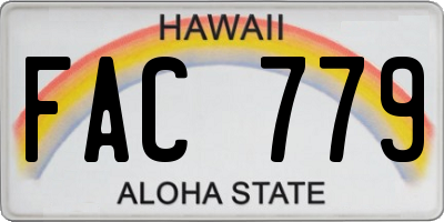 HI license plate FAC779