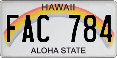 HI license plate FAC784