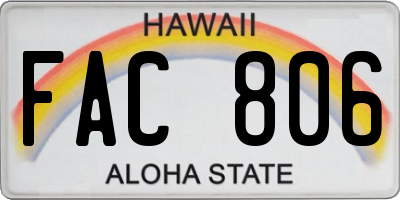 HI license plate FAC806