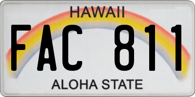 HI license plate FAC811