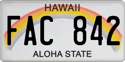 HI license plate FAC842