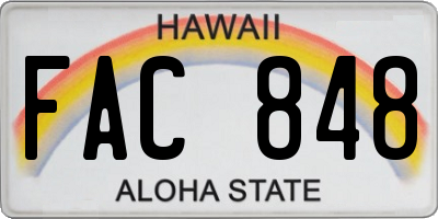 HI license plate FAC848
