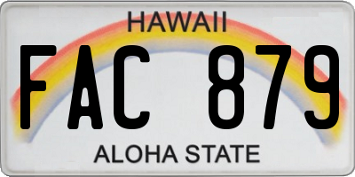 HI license plate FAC879