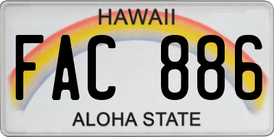 HI license plate FAC886