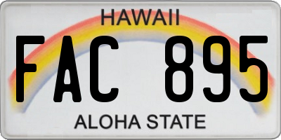 HI license plate FAC895