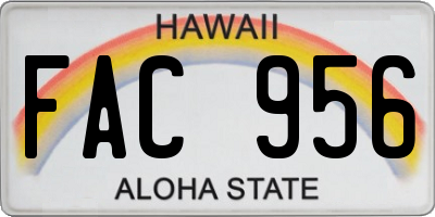 HI license plate FAC956