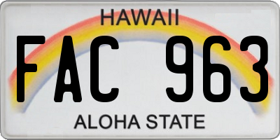 HI license plate FAC963