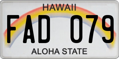 HI license plate FAD079