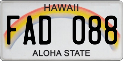 HI license plate FAD088