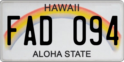 HI license plate FAD094