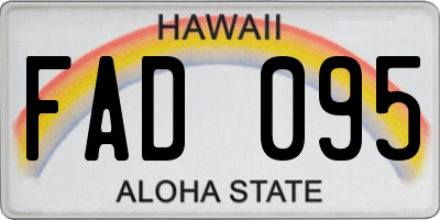 HI license plate FAD095