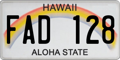 HI license plate FAD128