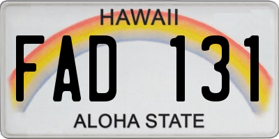 HI license plate FAD131