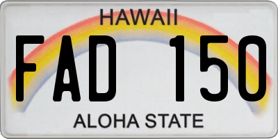 HI license plate FAD150
