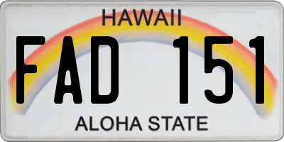 HI license plate FAD151
