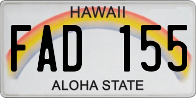 HI license plate FAD155