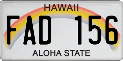 HI license plate FAD156