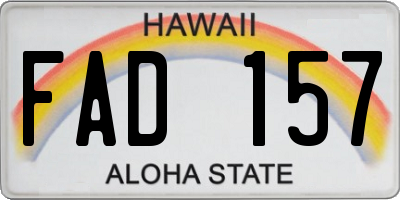 HI license plate FAD157