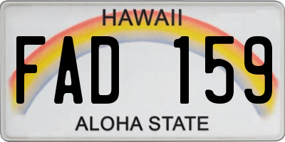 HI license plate FAD159