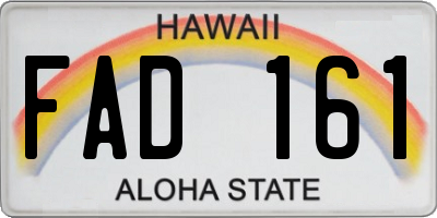 HI license plate FAD161