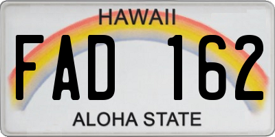 HI license plate FAD162
