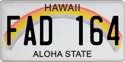 HI license plate FAD164