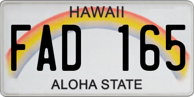 HI license plate FAD165