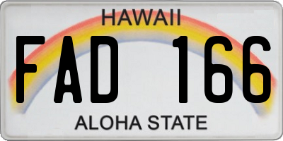 HI license plate FAD166