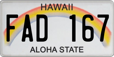 HI license plate FAD167
